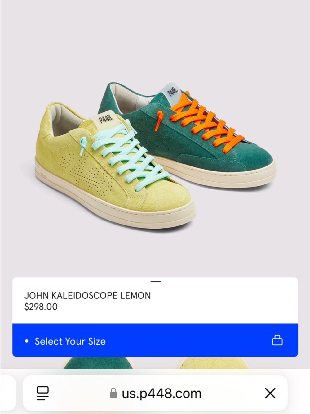 P448 Neon Yellow Suede Low-Top John Sneakers with Cream Laces